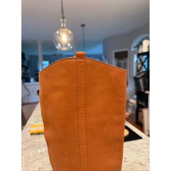 Lucky Brand Ebbie Tan Leather Heeled Boot sz 12 EUC - Picture 3 of 13